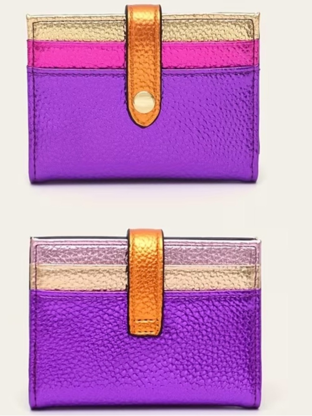 Macy's Metallic Purple Card Holder with Gold, Pink & Orange Accents